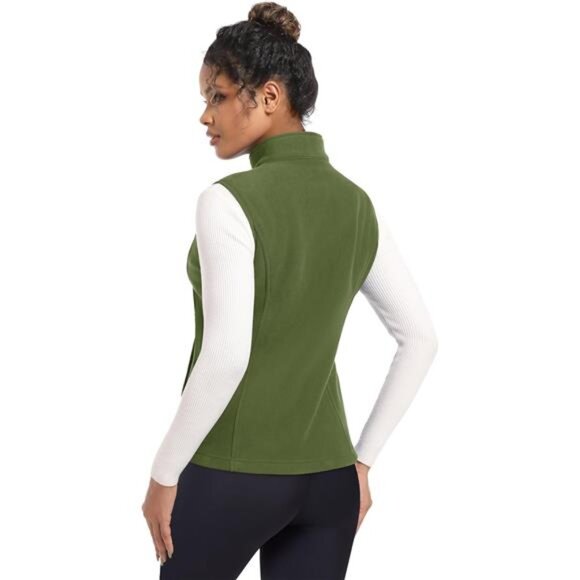 Women's Fleece Vest Outerwear Sleeveless Lightweight Zip Jackets Warm - Picture 2 of 5